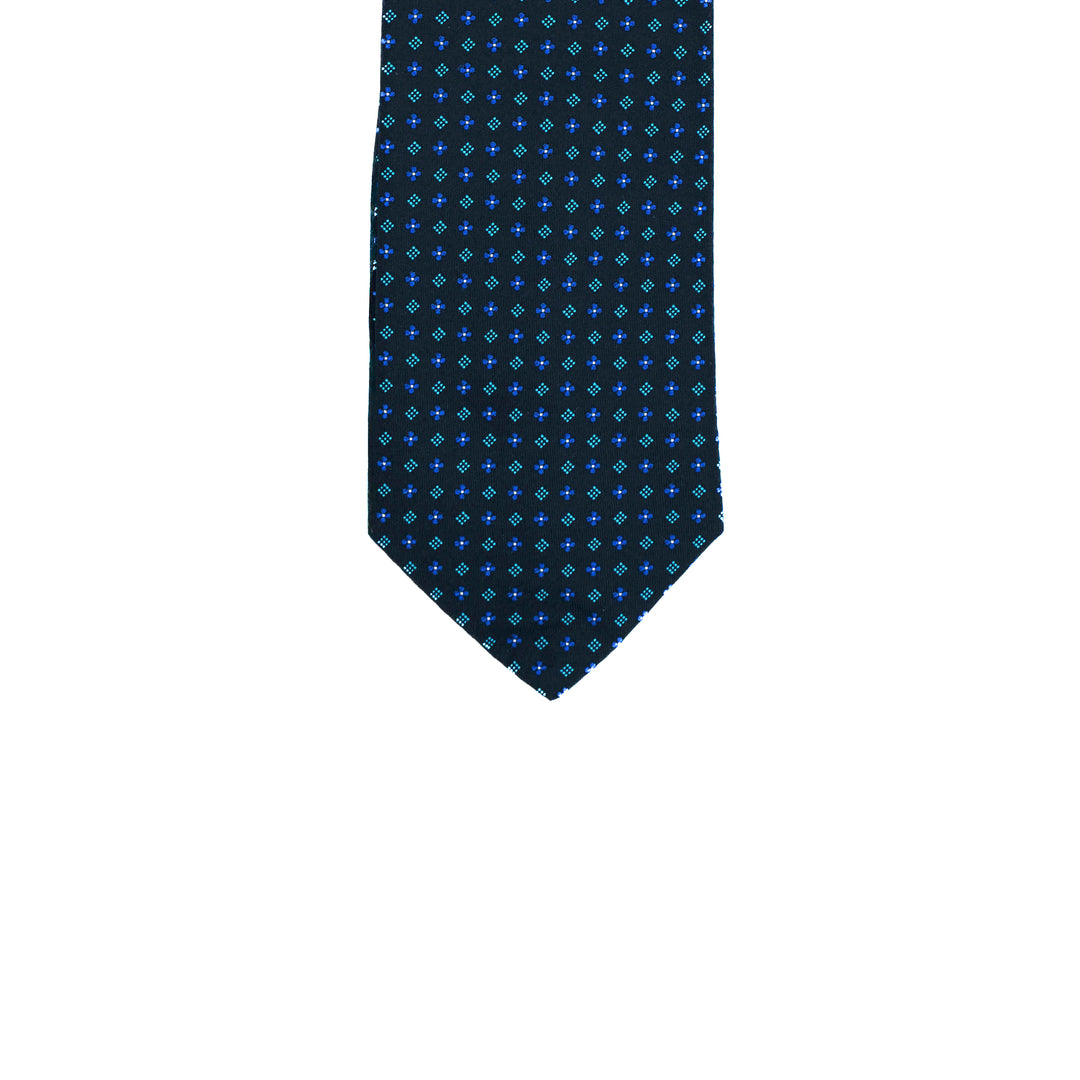 Cravatta Blue con Fiori Blue  Chiaro