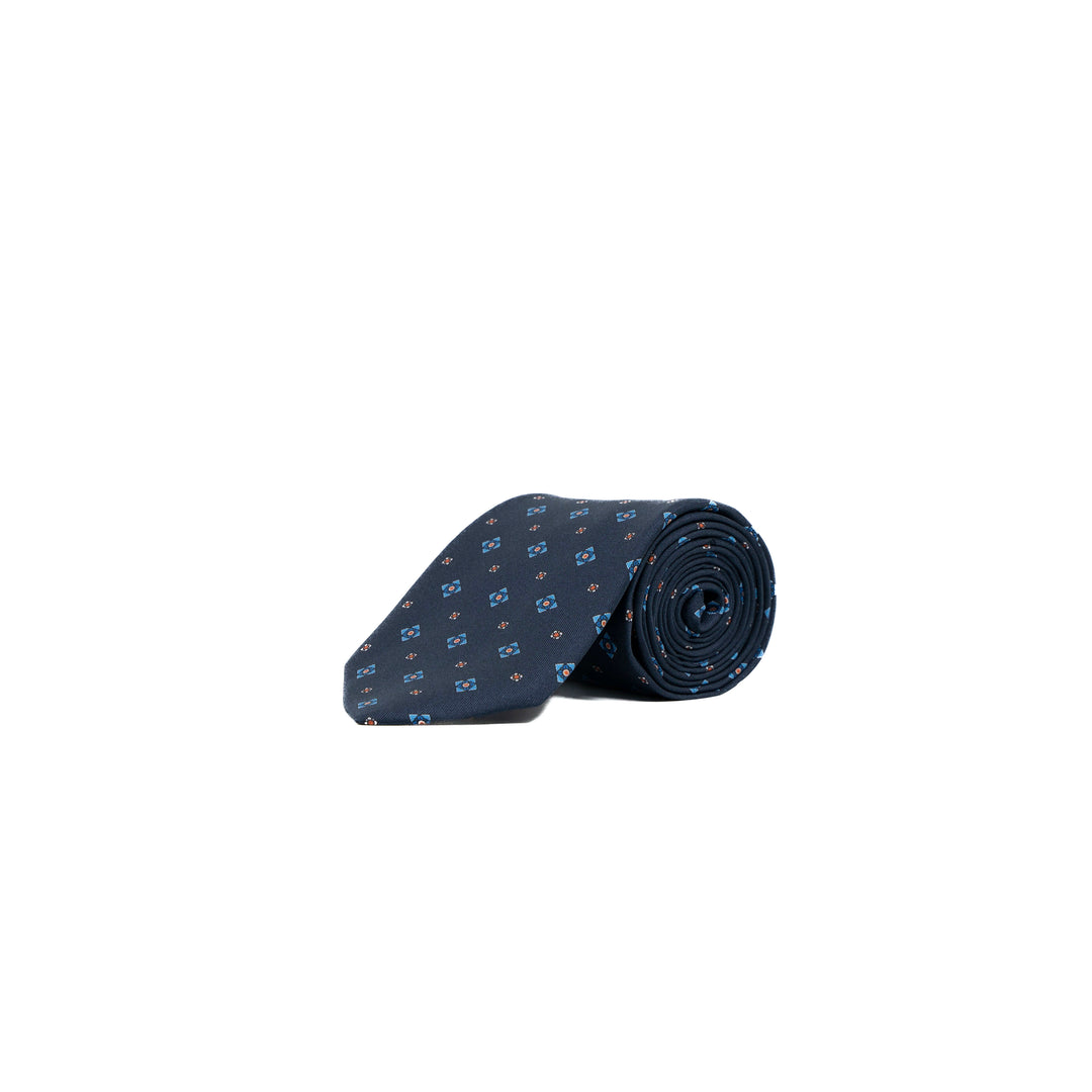 Cravatta Blue Pattern Largo