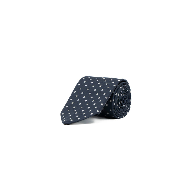 Dark Blue Tie with Check Pattern