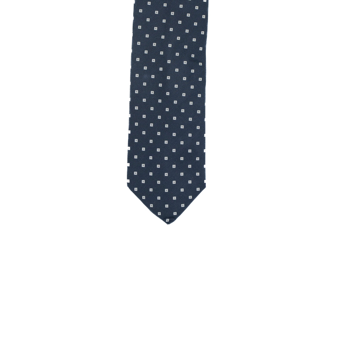 Dark Blue Tie with Check Pattern