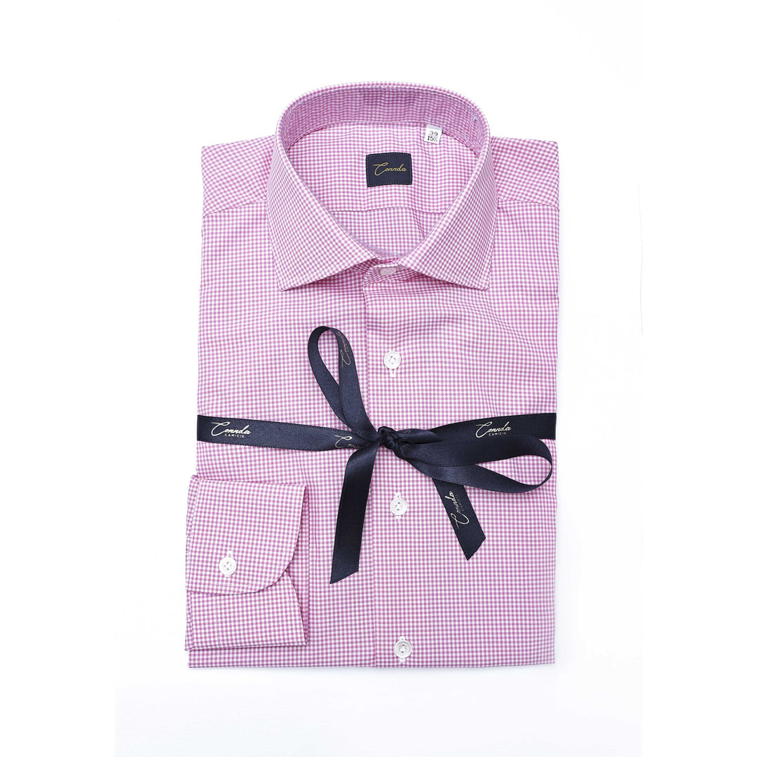 Camicia quadratino rosa